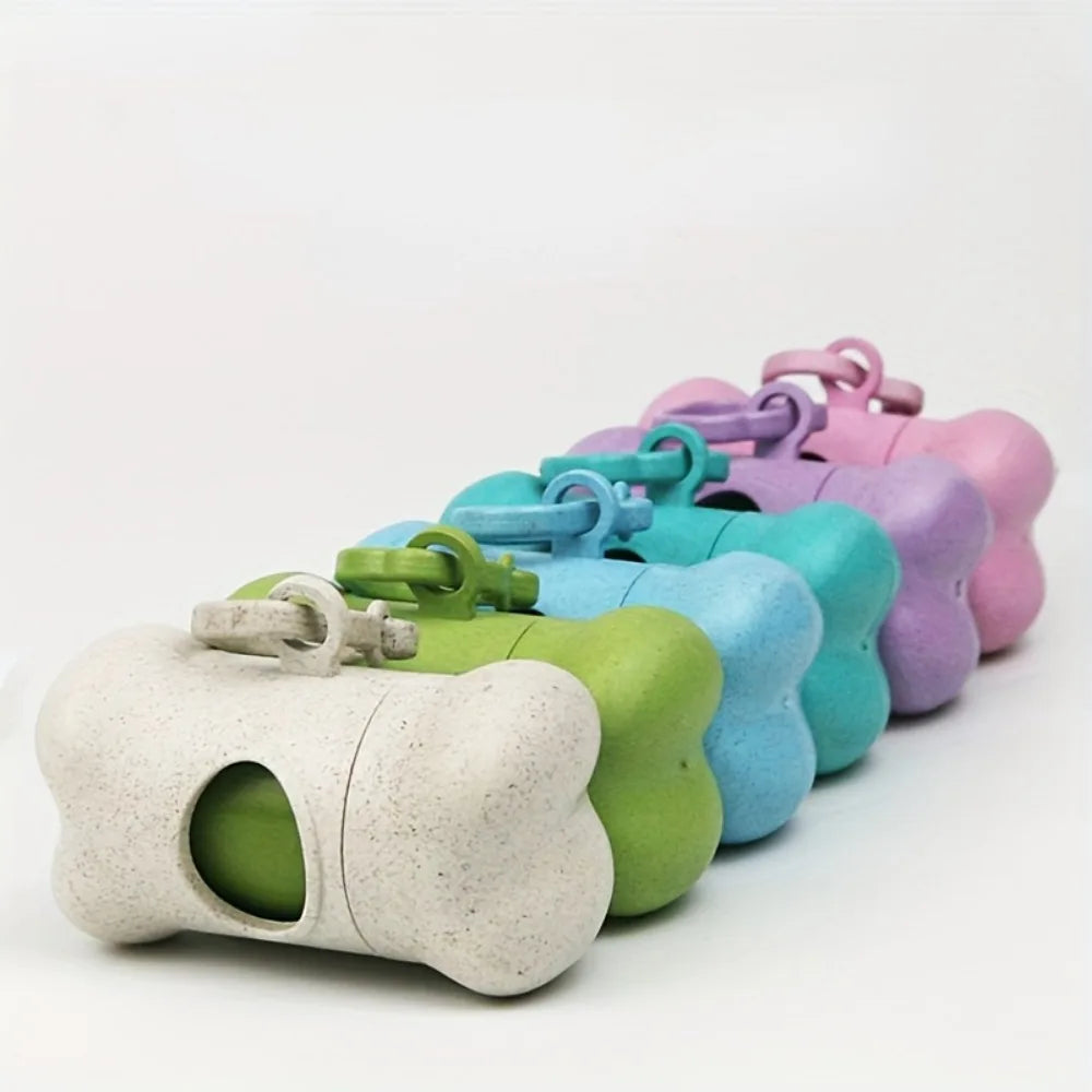 Bone Shaped Portable Pet Garbage Bag Dispenser with Towing Clip, Essential for Outdoor Pets, Pet Accessories Take A Walk