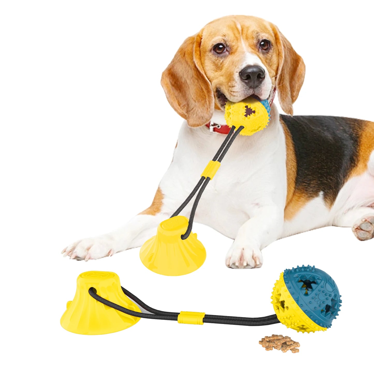 1PC Interactive Dog Chew Toy Molar Ball Pet Teething Suction Cup Rope Puzzle Dispensing Chewers Fun Doggy Playtime Essential