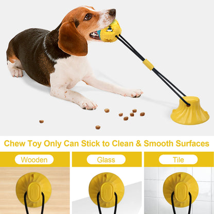 1PC Interactive Dog Chew Toy Molar Ball Pet Teething Suction Cup Rope Puzzle Dispensing Chewers Fun Doggy Playtime Essential