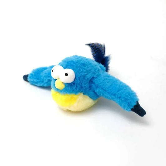 2026 Hot-Selling Pet Toy Charging Interactive Simulation Bird Cat Toy Touch Activation Chirping Flapping Plush Pet Toys Cats And