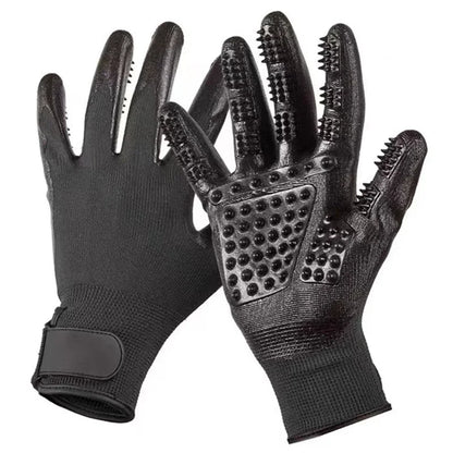A Pair of Pet Bath Gloves Massage Clean Remove Floating Hair Pet Grooming Hair Removal Rubber Wear Resistant Non-Slip Pet Gloves