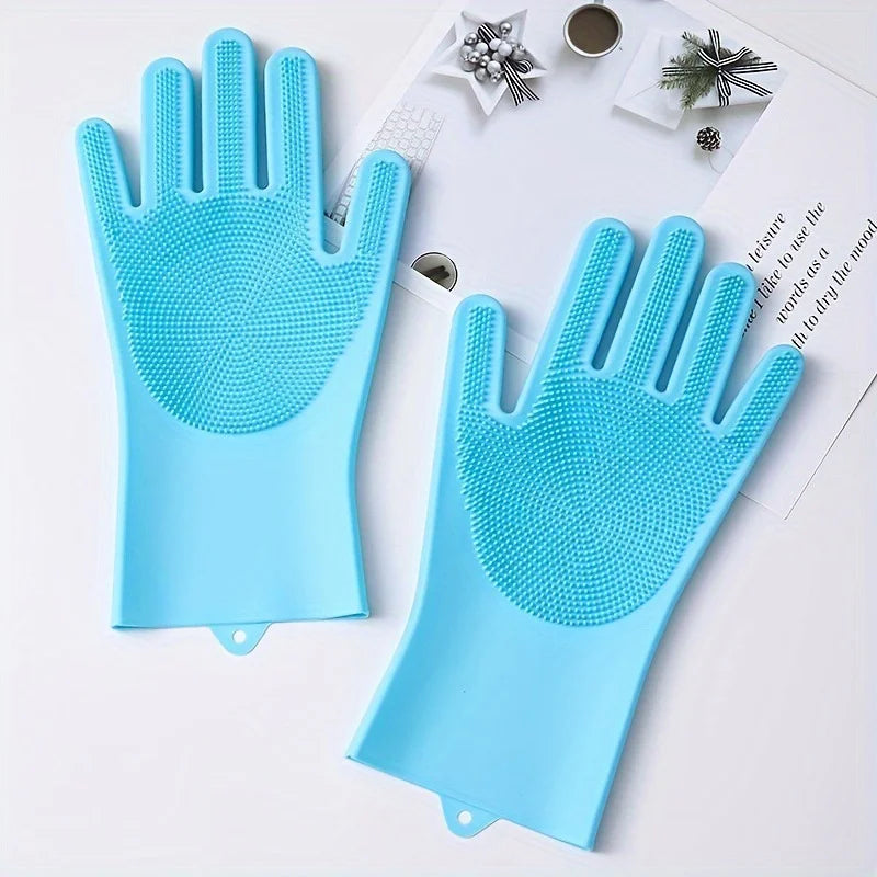 Silicone Pet Dog Bath Gloves Teddy Scrub Brush Anti-Scratch Anti-Bite Dog Bath Accessories