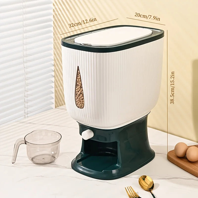 22.05lbs Large Rice Bucket Airtight Storage Container for Grains Flour Pet Food Kitchen Essentials