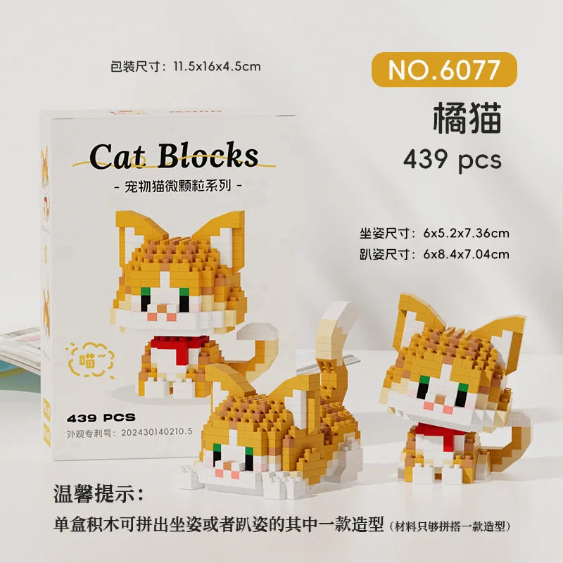 Hot Selling Tiny Particle Assembly Building Blocks Pet Cat Hand Puppet Assembly Leisure Decompression Puzzle Boy Girl Toy Gift