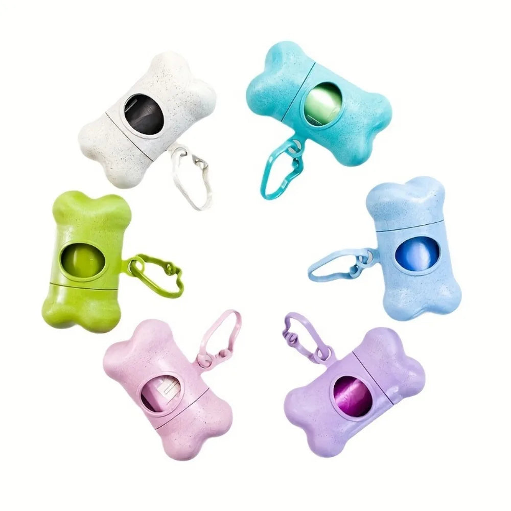 Bone Shaped Portable Pet Garbage Bag Dispenser with Towing Clip, Essential for Outdoor Pets, Pet Accessories Take A Walk
