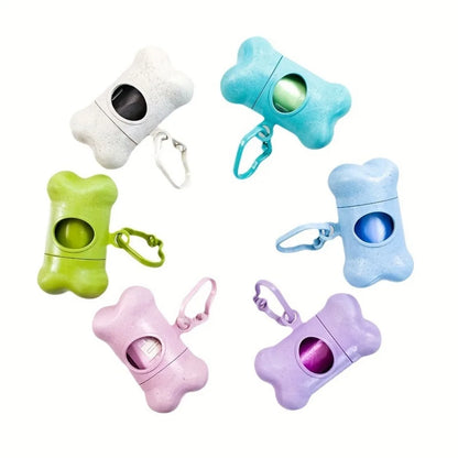 Bone Shaped Portable Pet Garbage Bag Dispenser with Towing Clip, Essential for Outdoor Pets, Pet Accessories Take A Walk