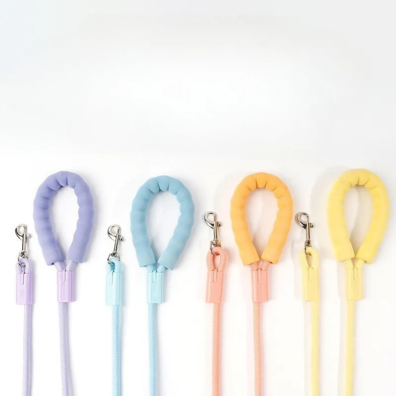 Dopamine Dog Leash Colorful Nylon Round Rope Pet Traction Rope Outdoor Walking Pet Supplies Essential