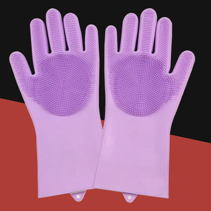Pet Grooming Cleaning Gloves Dog Cat Bathing Glove Indirect Shampoo Gel Scrubber Clean Soft Silicone Glove Hand Skin Protection