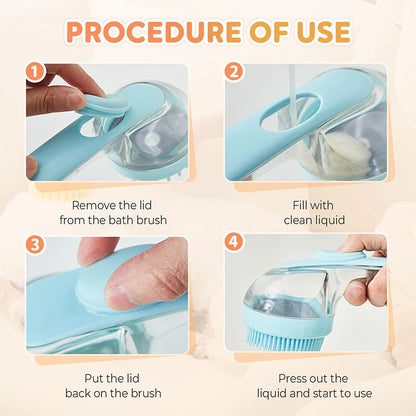 Dog Bath Brush Pet Cat Bath Grooming Device Portable Silicone Bath Massage Brush Dog Scrubbing Bath Essential Pet Supplies
