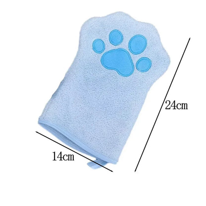 Quick drying Dog Bath Gloves Pet Grooming Gloves Multicolor Soft Absorbent Paw Print for Dogs Cats, Bathing Drying Essentials