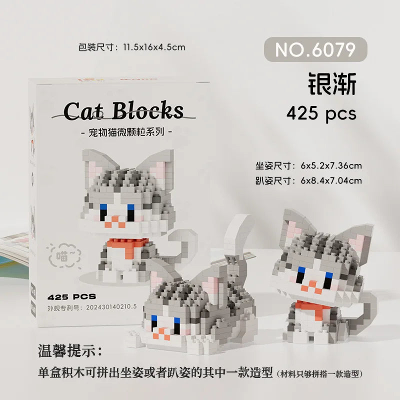 Hot Selling Tiny Particle Assembly Building Blocks Pet Cat Hand Puppet Assembly Leisure Decompression Puzzle Boy Girl Toy Gift