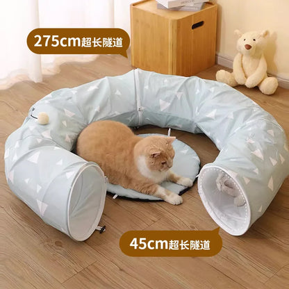 Foldable Cat Tunnel Wholesale, Pop-up Play Tent with Holes, All Season Cat Cave Toy, Hot Selling From Manufacturer