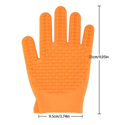 Silicone Dog double side Brush Glove Gentle Back Massage Fur Washing Brush Pet Cat Grooming Deshedding Brush Glove Bathing Brush