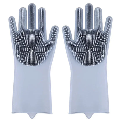 Pet Grooming Cleaning Gloves Dog Cat Bathing Shampoo Glove Scrubber Magic Dishwashing Cleanner Sponge Silicon Hair Removal Glove