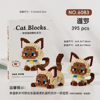 Hot Selling Tiny Particle Assembly Building Blocks Pet Cat Hand Puppet Assembly Leisure Decompression Puzzle Boy Girl Toy Gift