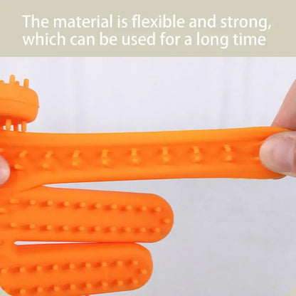 Silicone Dog double side Brush Glove Gentle Back Massage Fur Washing Brush Pet Cat Grooming Deshedding Brush Glove Bathing Brush