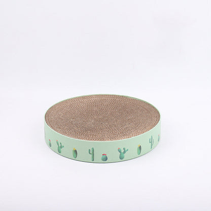 Durable Round Cat Scratch Board Bed and Toy-3