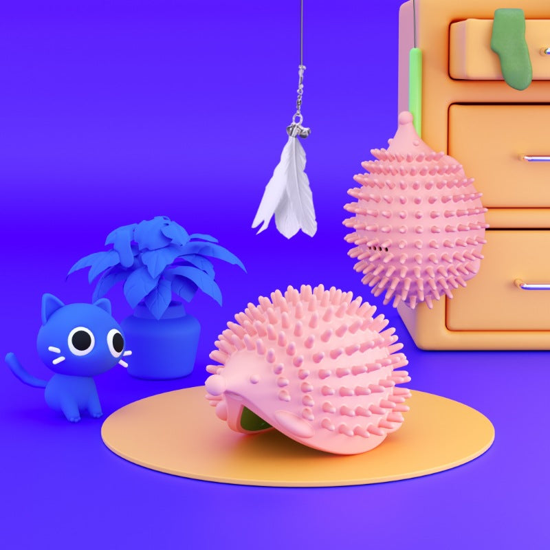 The Ultimate Hedgehog Cat Corner Tickler with Massage Ball-0