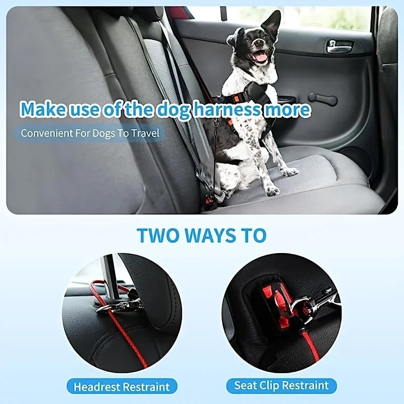1Pcs Chew-Proof Dog Car Harness Durable,Comfy & Secure Seat Belt for Small/Medium Dogs A Pet Travel Essential Leash