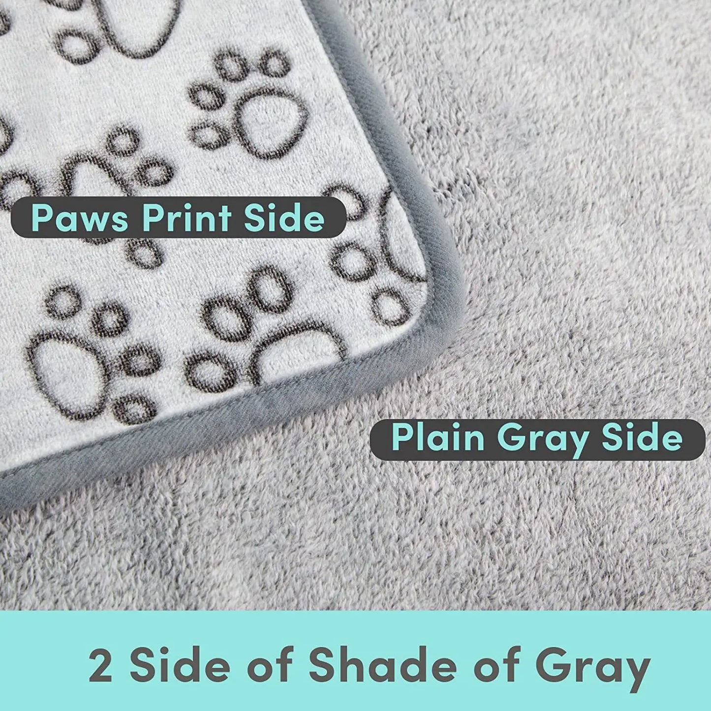 Pet Blanket Flannel Material Grey Footprint Pattern Essentials Dog Cat Cushion High Quality Soft Warm Pet Blanket Pet Supplies