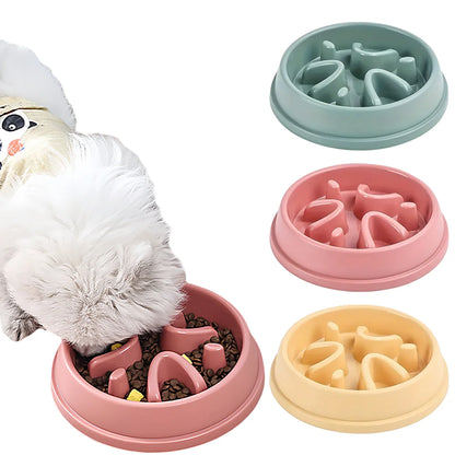 Anti-Choke Slow Feeder Pet Bowl for Dogs & Cats - Safe Eating, Durable Plastic, Essential Daily Accessory