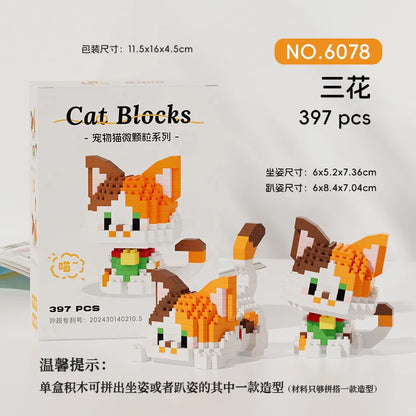 Hot Selling Tiny Particle Assembly Building Blocks Pet Cat Hand Puppet Assembly Leisure Decompression Puzzle Boy Girl Toy Gift