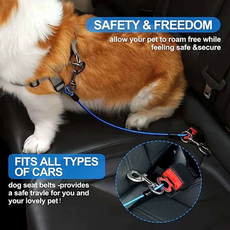 1Pcs Chew-Proof Dog Car Harness Durable,Comfy & Secure Seat Belt for Small/Medium Dogs A Pet Travel Essential Leash