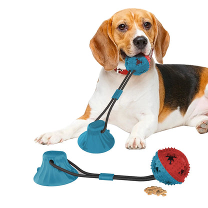 1PC Interactive Dog Chew Toy Molar Ball Pet Teething Suction Cup Rope Puzzle Dispensing Chewers Fun Doggy Playtime Essential