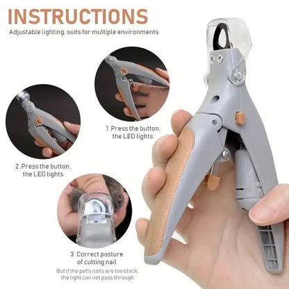 Professional Pet Nail Clipper for Cats and Dogs with LED Light, Nail Toe Claw Cutter Scissors, Essential Pet Grooming Tool