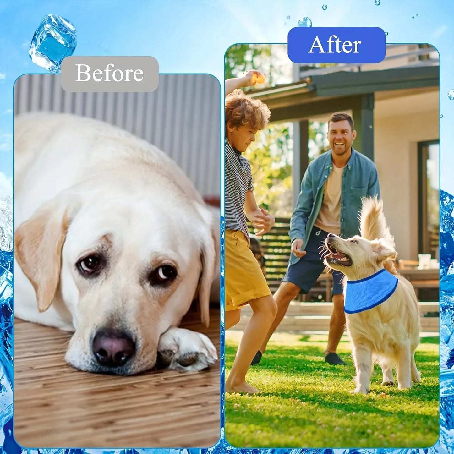 1pc Pet Summer Cooling Scarf Cool Collar Suitable for All Breeds in 4 Sizes Adjustable Fit Essential for Outdoor Activities