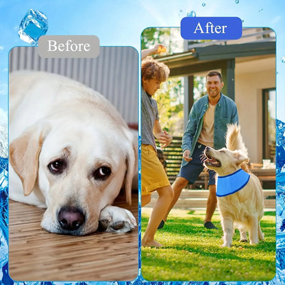 1pc Pet Summer Cooling Scarf Cool Collar Suitable for All Breeds in 4 Sizes Adjustable Fit Essential for Outdoor Activities