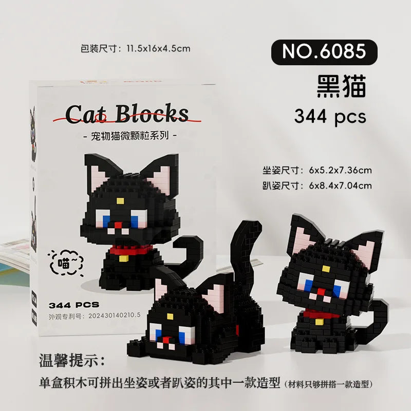 Hot Selling Tiny Particle Assembly Building Blocks Pet Cat Hand Puppet Assembly Leisure Decompression Puzzle Boy Girl Toy Gift