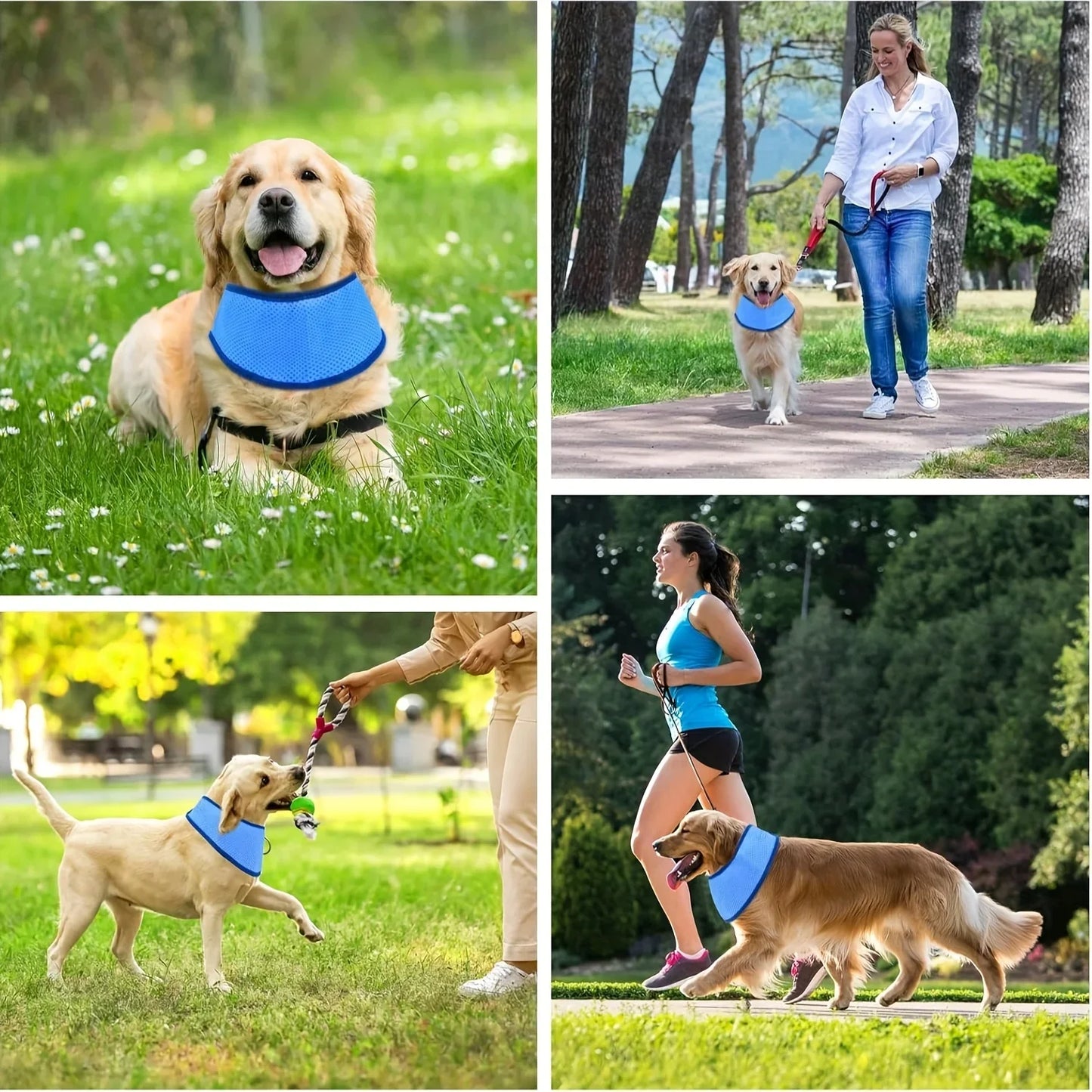 1pc Pet Summer Cooling Scarf Cool Collar Suitable for All Breeds in 4 Sizes Adjustable Fit Essential for Outdoor Activities