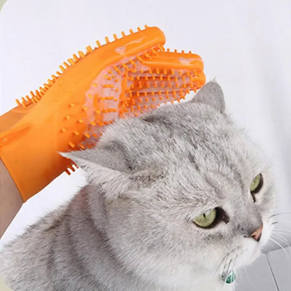 Silicone Dog double side Brush Glove Gentle Back Massage Fur Washing Brush Pet Cat Grooming Deshedding Brush Glove Bathing Brush