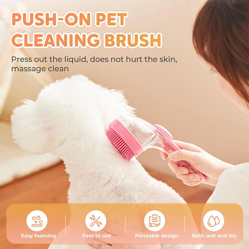 Dog Bath Brush Pet Cat Bath Grooming Device Portable Silicone Bath Massage Brush Dog Scrubbing Bath Essential Pet Supplies