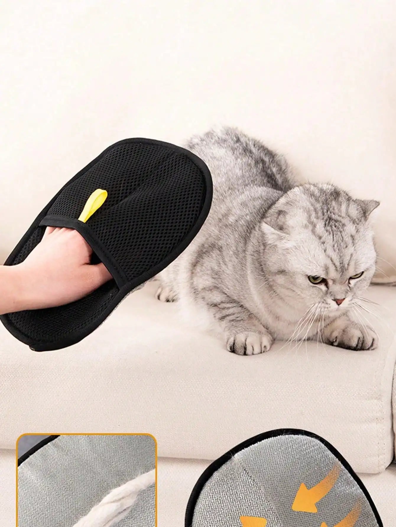 Pet Static Hair Removal Gloves Effective for Removing Fur and Dander, Ideal for Cats and Dogs, Pet Grooming Essentials
