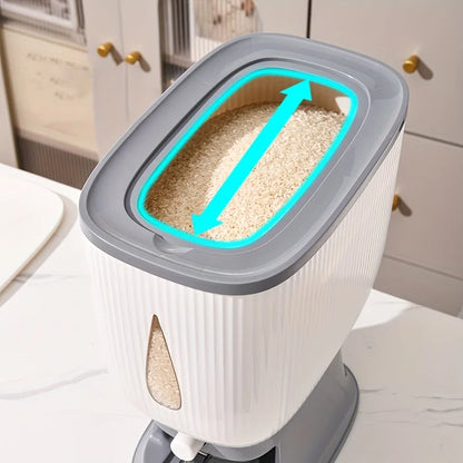 22.05lbs Large Rice Bucket Airtight Storage Container for Grains Flour Pet Food Kitchen Essentials