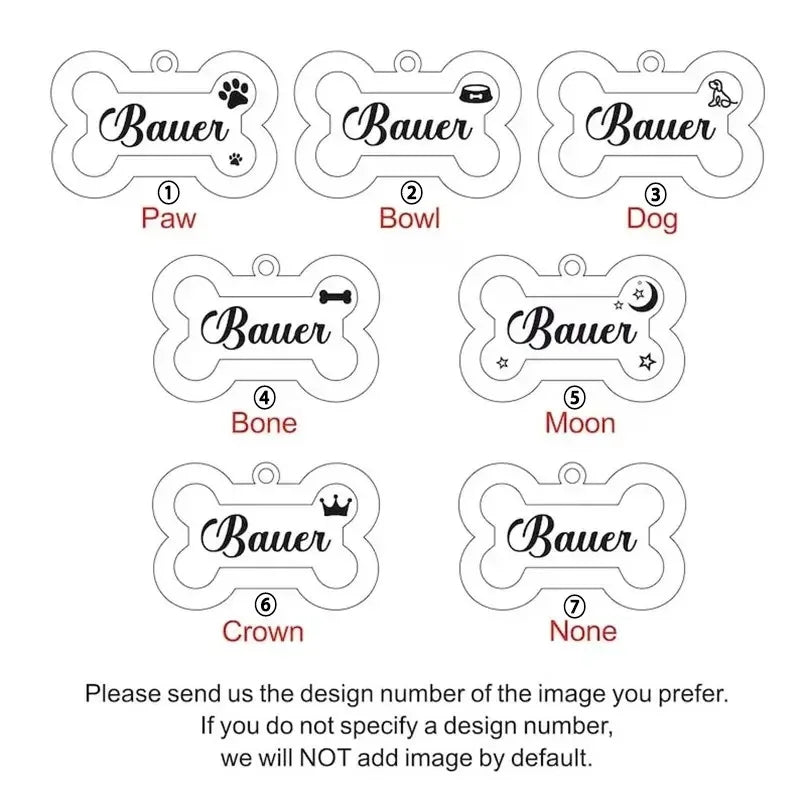 Customize Double-Sided Dog & Cat ID Tag - Glitter Design, Anti-Lost Bone Shape Essential Pet Collar Accessory for Identification