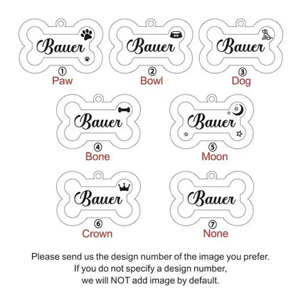 Customize Double-Sided Dog & Cat ID Tag - Glitter Design, Anti-Lost Bone Shape Essential Pet Collar Accessory for Identification