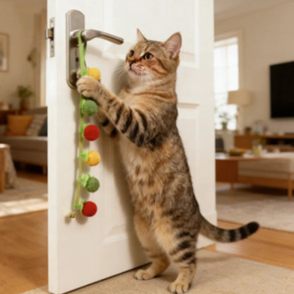 Durable Tomato Shaped Cat Teaser Toy with Bell Interactive Self-Play Kitten Toy for Boredom Relief Essential Pet Supplies
