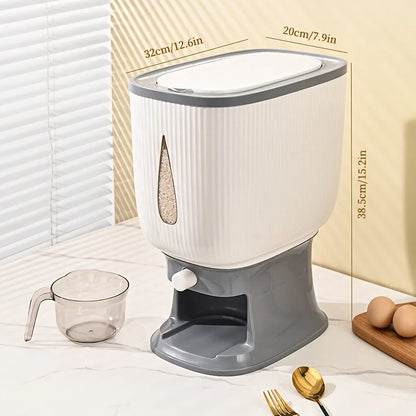 22.05lbs Large Rice Bucket Airtight Storage Container for Grains Flour Pet Food Kitchen Essentials