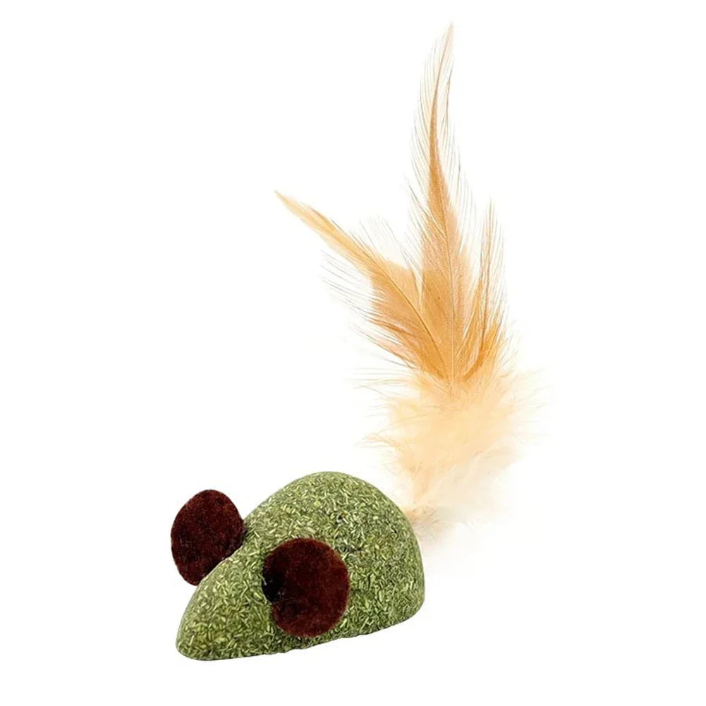 Feather Catnip Ball for Cats Self Cleaning Teeth Grinding Toy Mint Ball Pet Supplies Interactive Kitty Playtime Essential