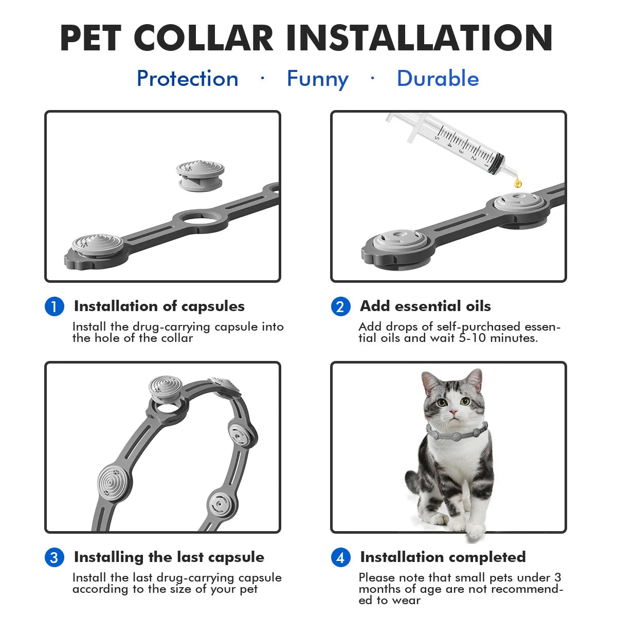 Deworming Pets Collar Efficient and Safe Pest Control Pet Health and Human Health Adjustable Collar Plant Essential Oils