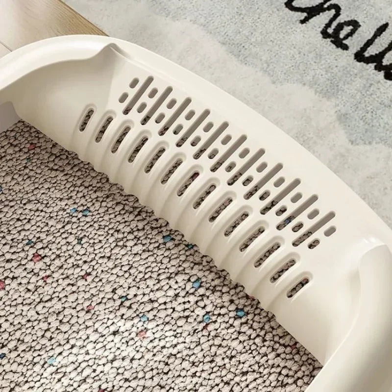 Anti-Splash Cat Litter Box & Bedpan - Pet Sandbox for Kitties/Kittens Convenient Cleaning Cat Toilet Essential Pet Supplies